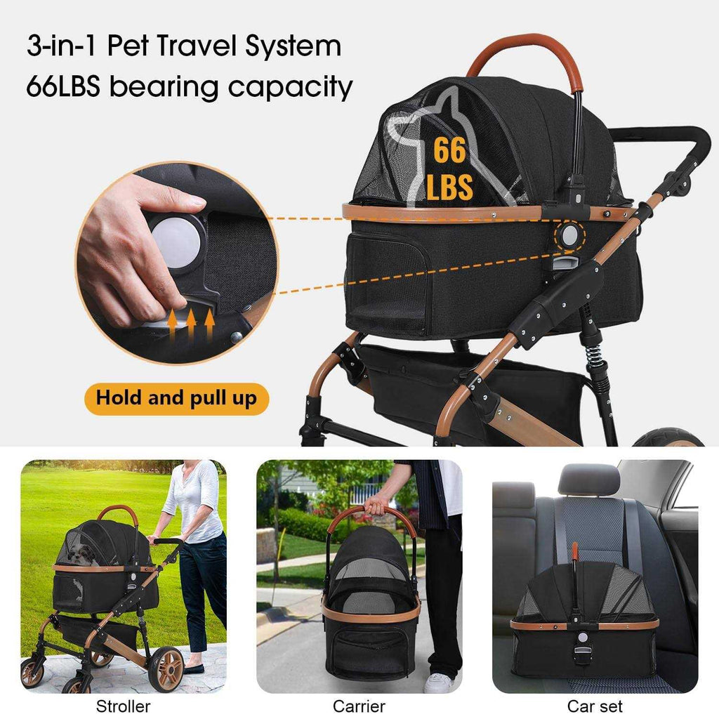 4 Wheels Folding Lightweight Pet Stroller D5328