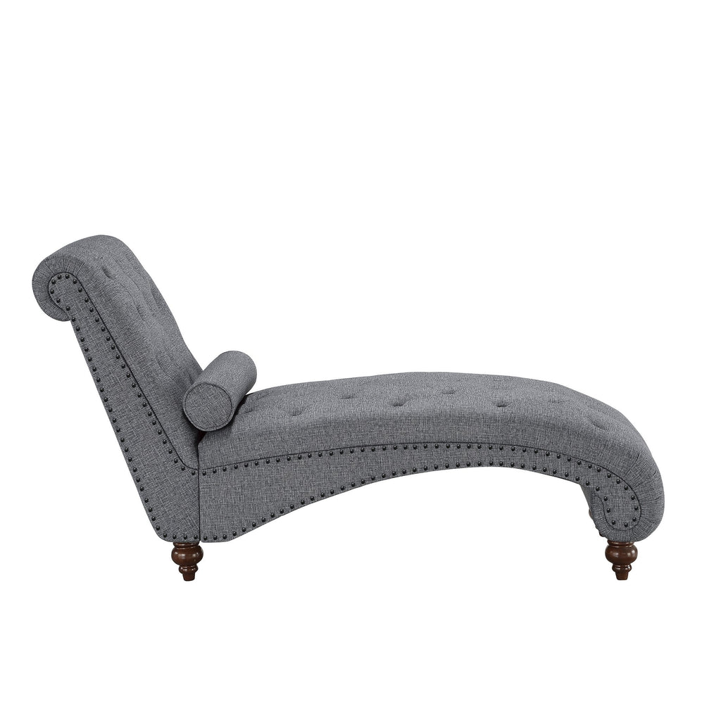 Gray Microfiber Tufted Chaise Lounge M6956