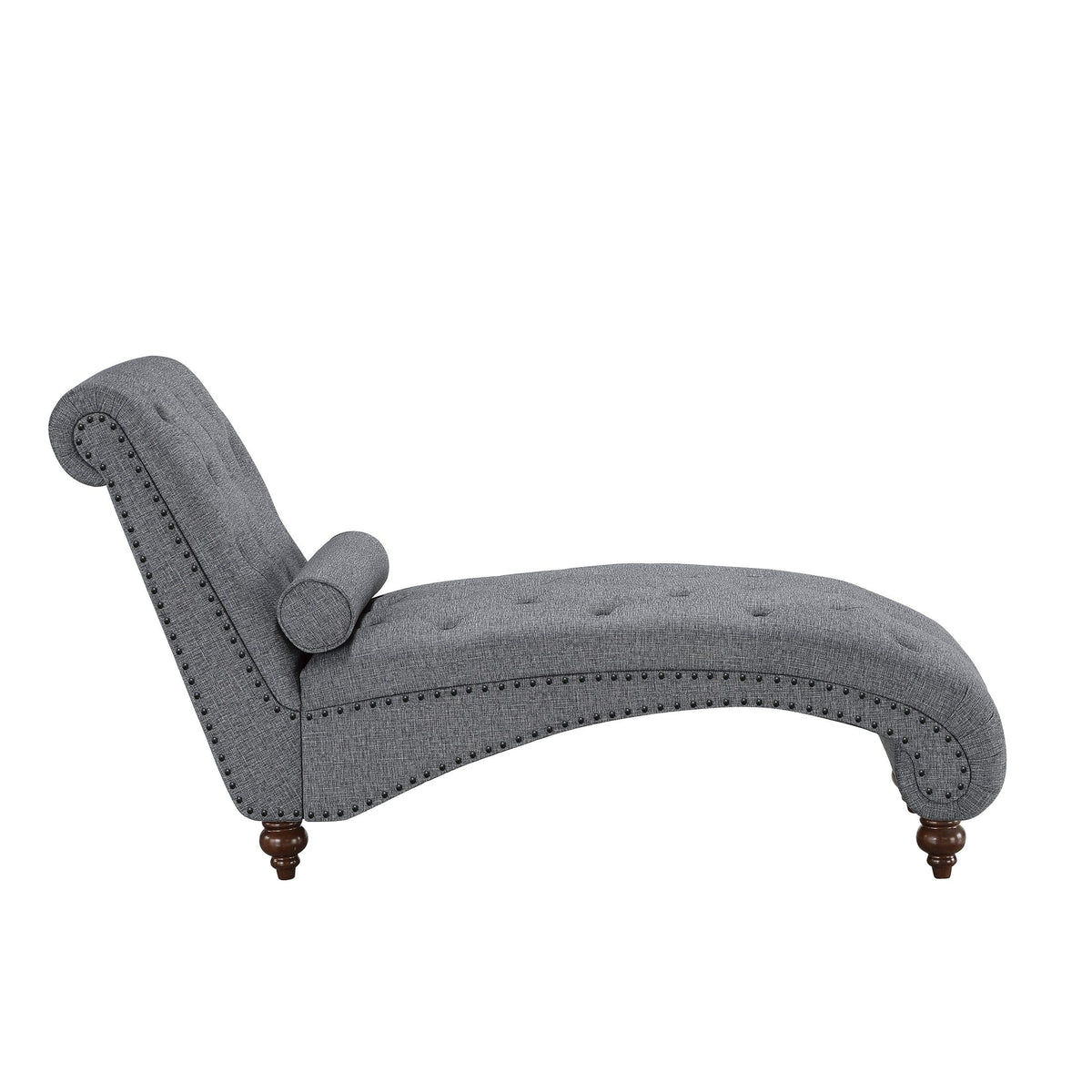 Gray Microfiber Tufted Chaise Lounge M6956