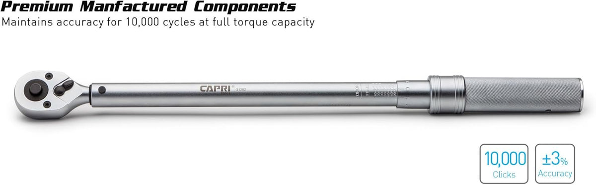 100-150 Foot Pound Industrial Torque Wrench, 1/2 Drive O428