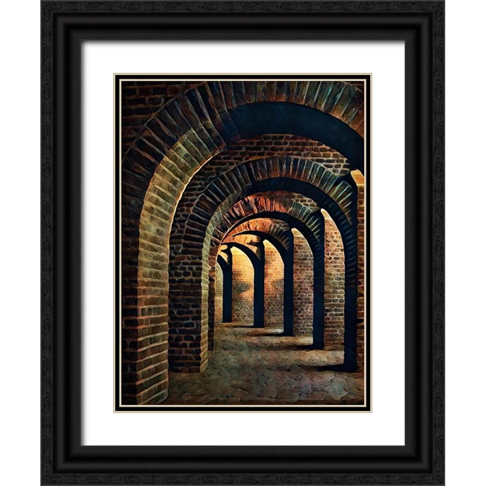 Black Ornate Wood Framed Art Print J897788