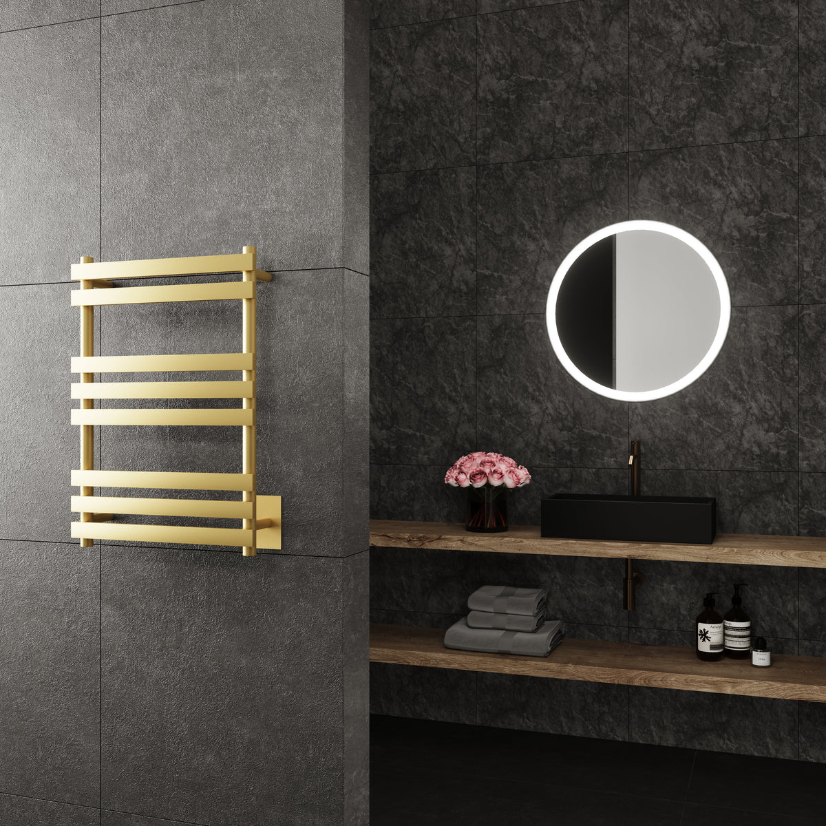 Wall Mounted Electric Towel Warmer in Gold B87677
