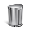 Stainless Steel Dual Compartment Semi-Round 14.5 gal Step Trash Can X32694