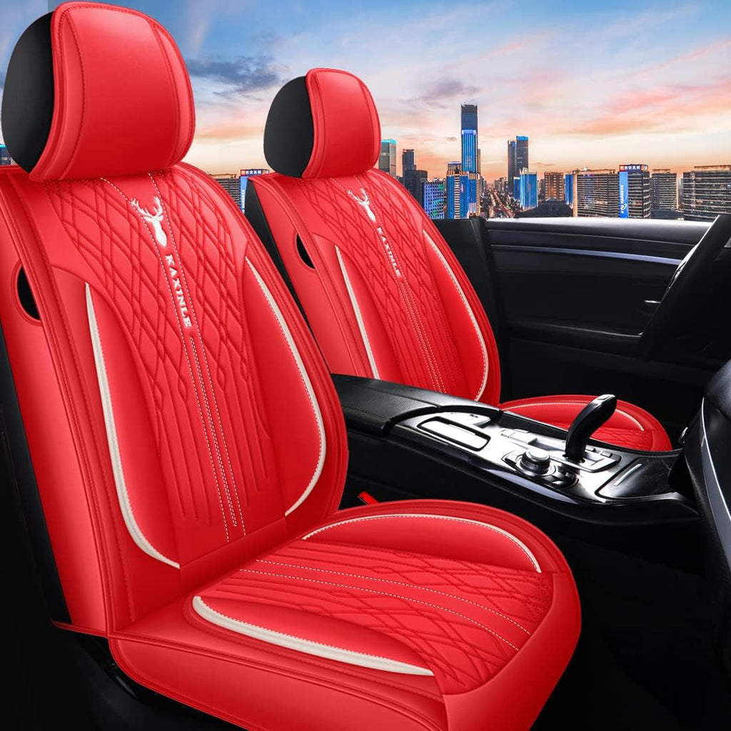 Pink Leather Car Seat Covers 5 Seats Full Set Waterproof I12280