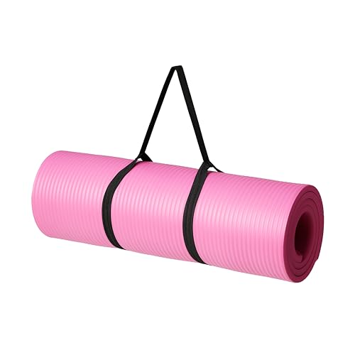 1/2 Inch Extra Thick Exercise Yoga Mat with Carrying Strap N96961