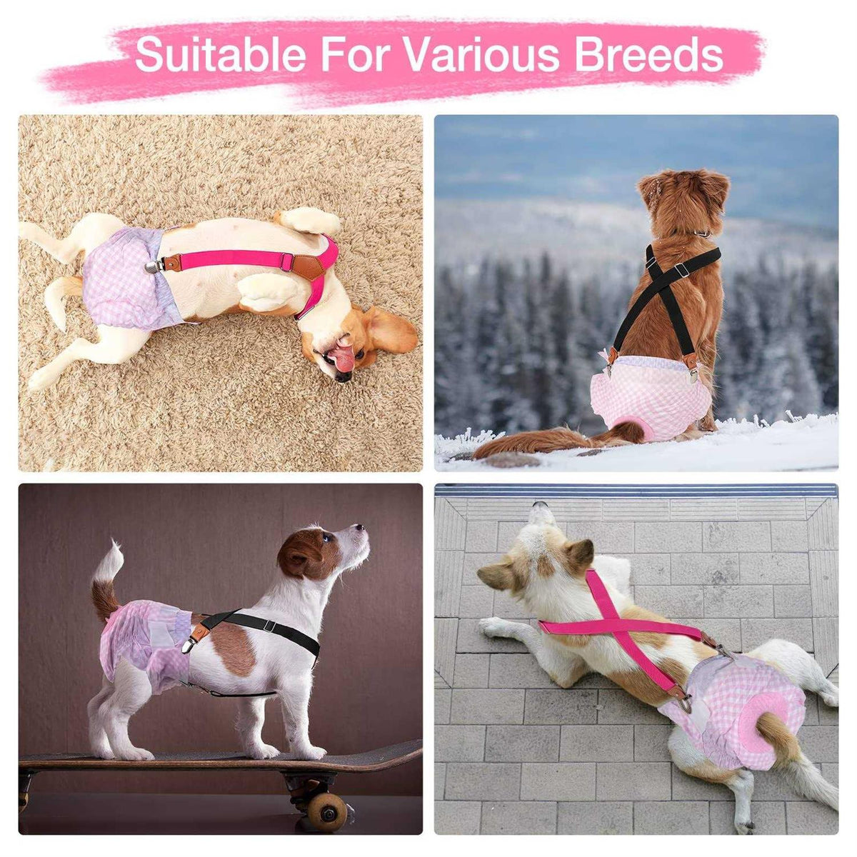 2 Pieces Dog Diaper Suspenders O163