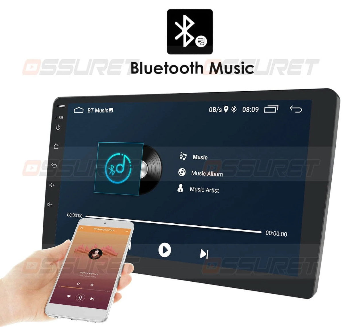 10.1 Touch Screen Android 12 Carplay 32GB Bluetooth GPS Car Stereo Radio W68543