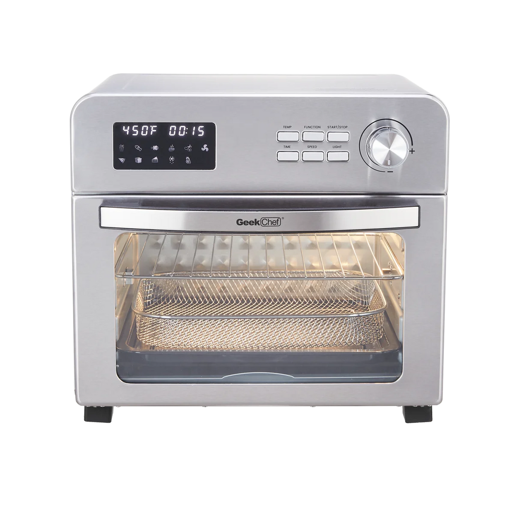 6-in-1 Air Fryer Toaster Oven, 24 Quart LCD Countertop Convection Airfryer with Rotisserie and Dehydrator P403