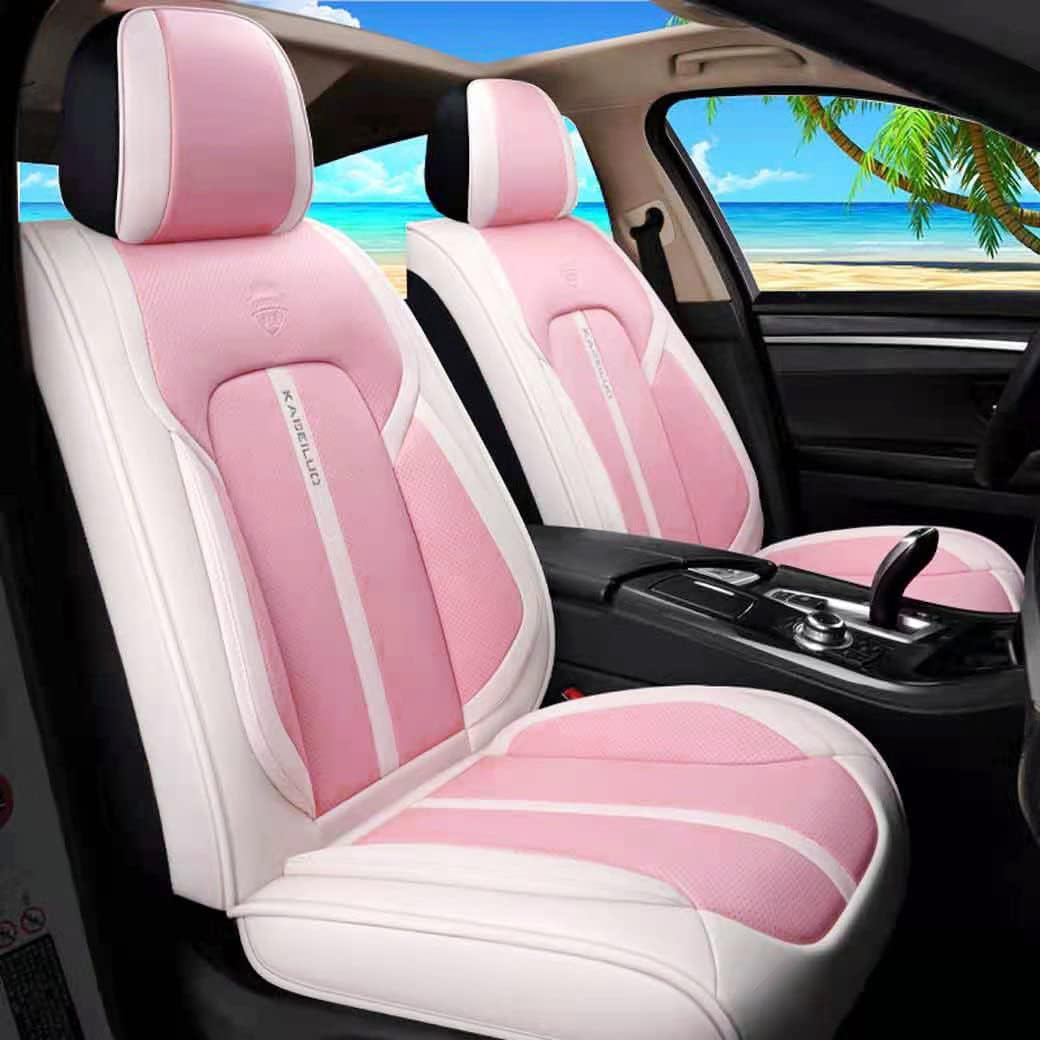 Red & Black Leather Car Seat Covers 5 Seats Full Set I476