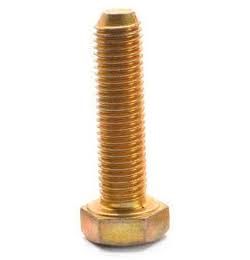 1 inch-14 x 6 inch Grade 8 Hex Cap Screw Alloy Steel Yellow Zinc Plated Pk 5 K769345