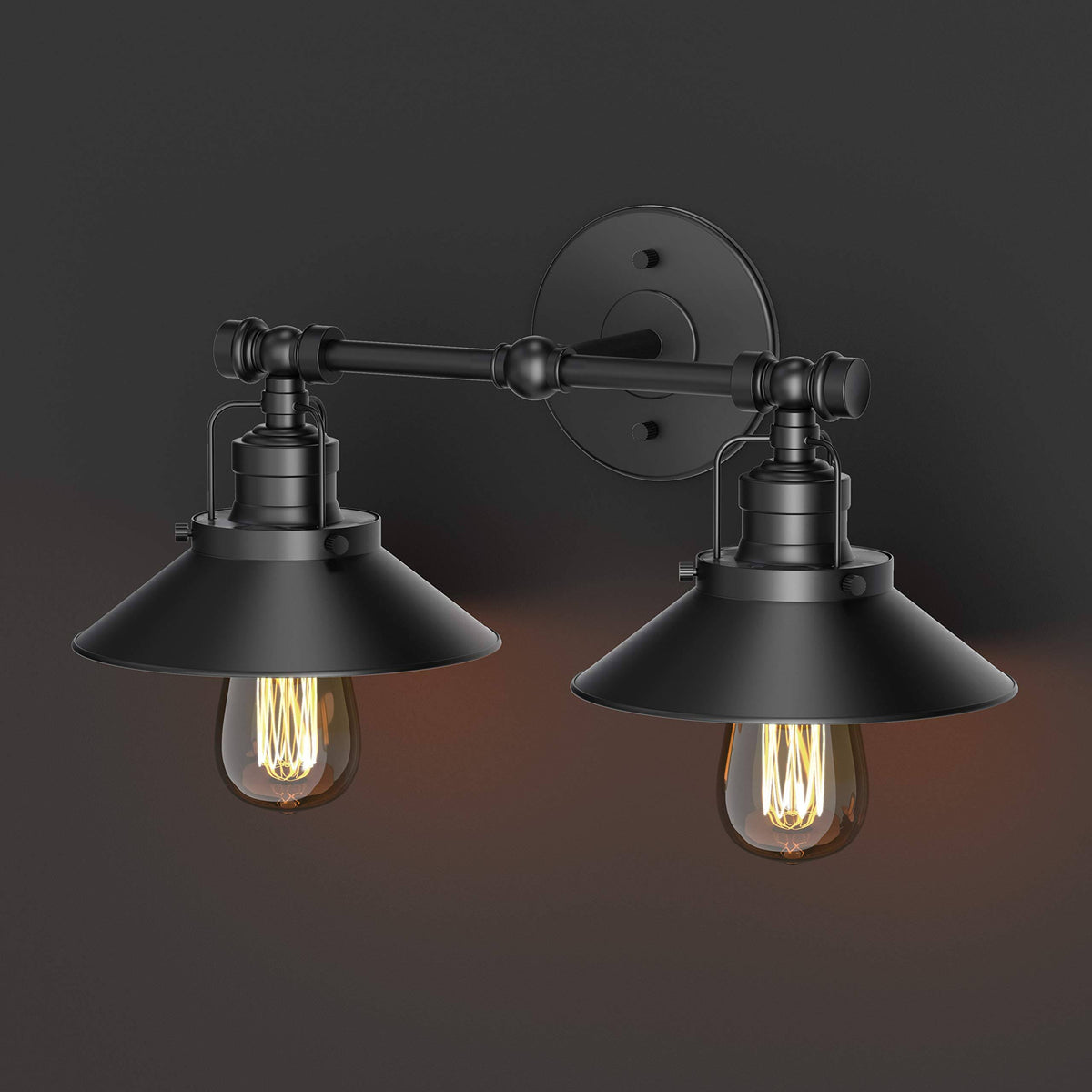 Matte Black Double Metal Sconce M7541