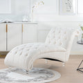 White Tufted Armless Chaise O713
