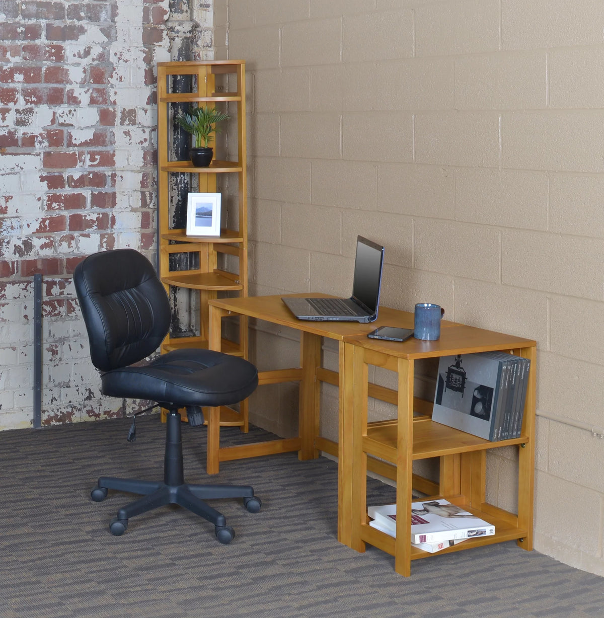 Medium Oak 2 Shelf Wood Bookcase U964673
