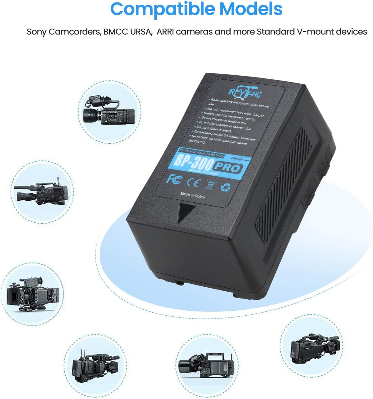 300Wh V Mount Battery with 5A Output D-Tap Charger and D-Tap Cable W616249