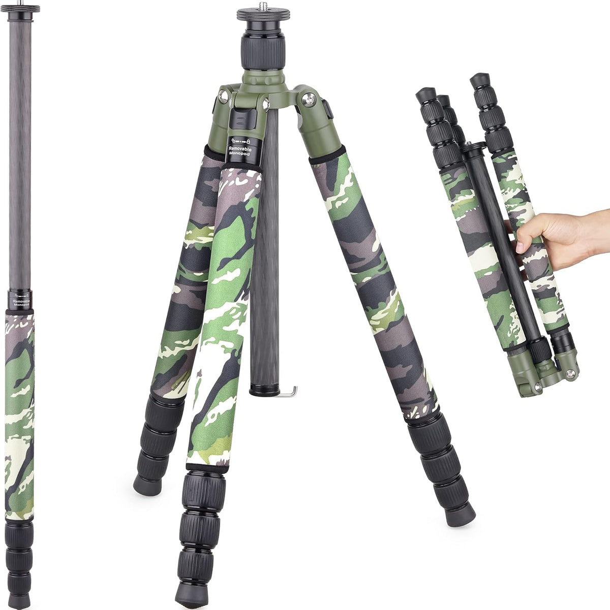 Carbon Fiber Tripod Heavy Duty Compact Stand C8170