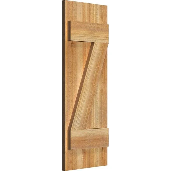 Rough Sawn Western Red Cedar Board-n-Batten Shutters with Z-Bar W25113