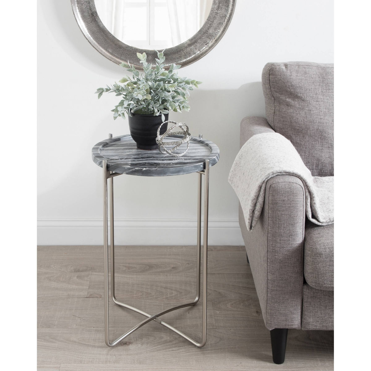 Natural Rustic and Black Side Table B518845