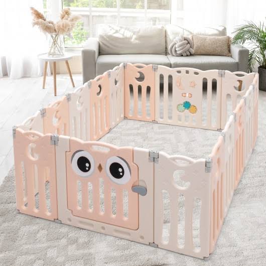 Pink Baby Activity Center Play Yard with Lock Door J714