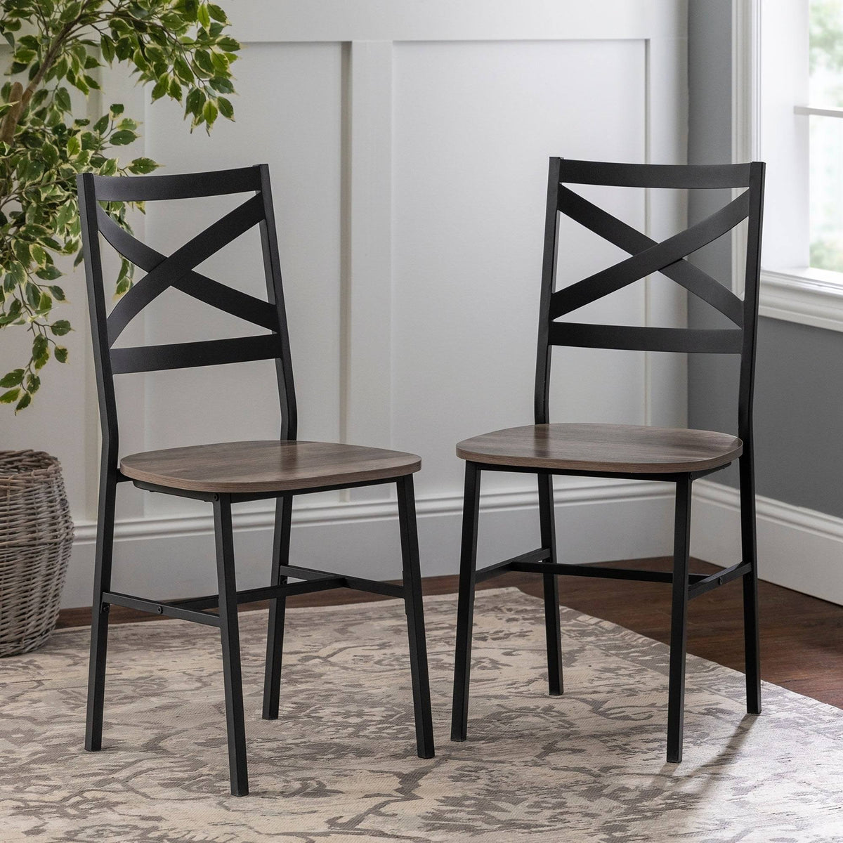 Grey Wash X-Back Dining Chair (Set of 2) M6793